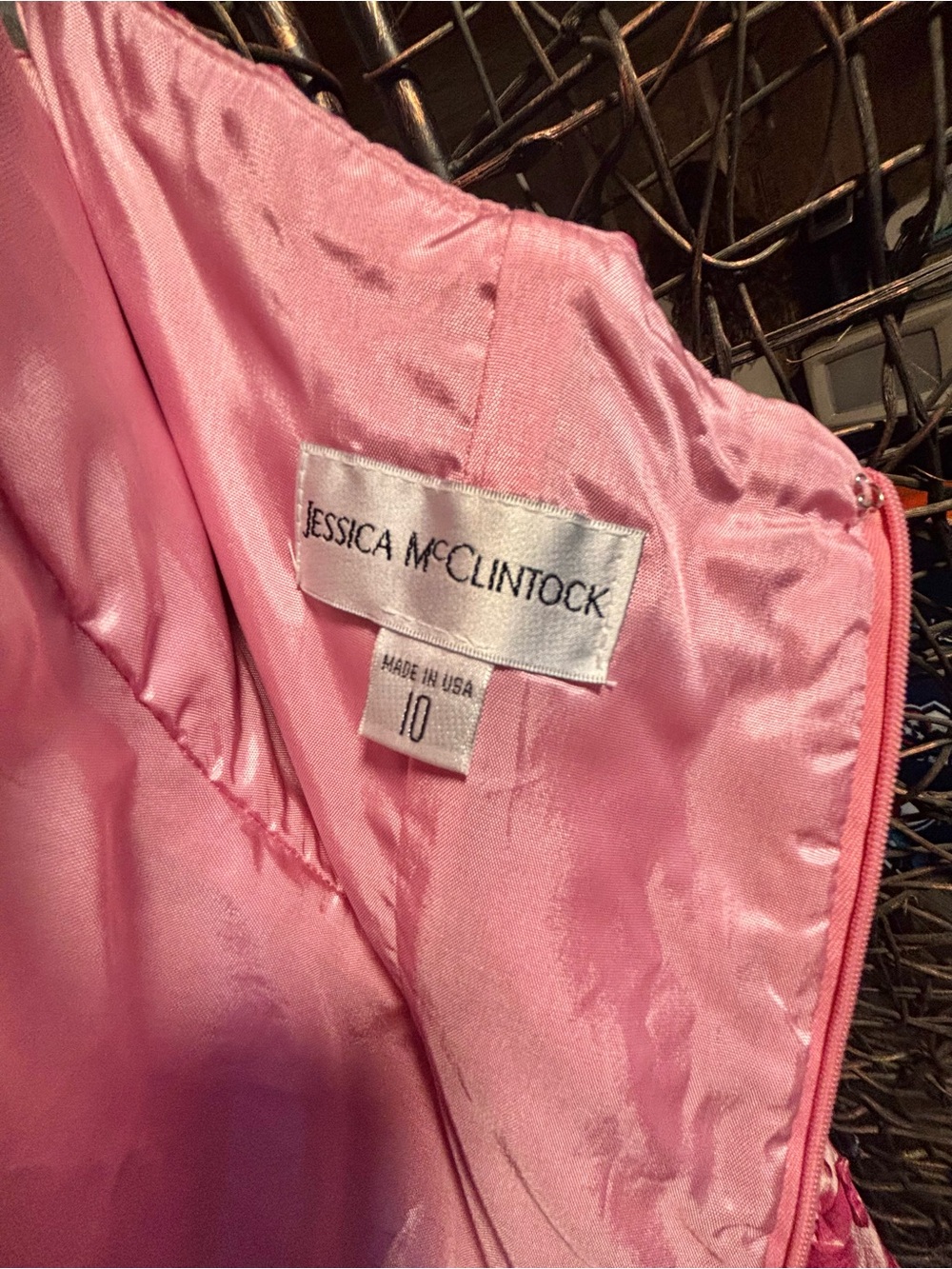 Jessica McClintock Pink Floral Embroidered Prom Gown - Picture 4 of 6
